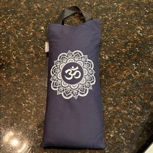 10 pound weighted sandbag navy blue with Om great for yin and restorative yoga
